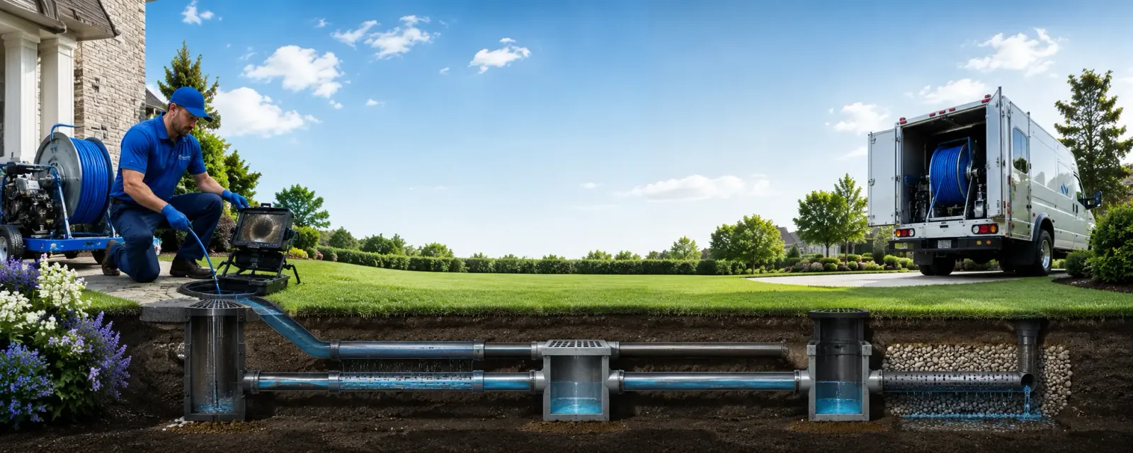 Outdoor drain cleaning information for New Freeport, PA